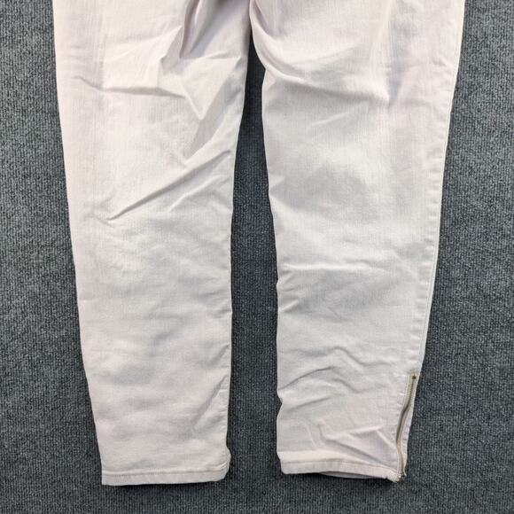 Chico's So Slimming Womens Pants Jeans Size 1.5 Beige Light Gray Ankle Zip - Picture 10 of 12